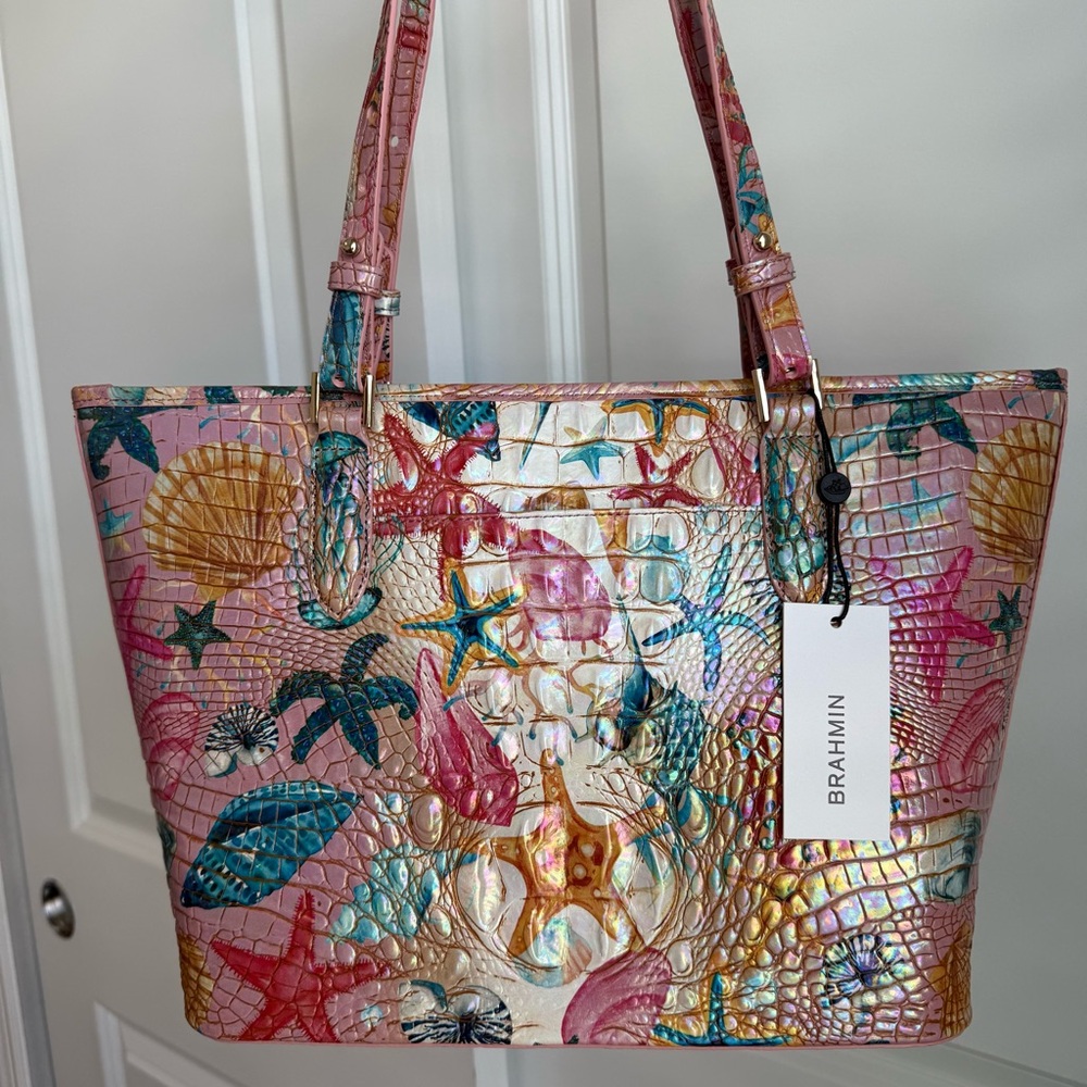 Brahmin Medium Asher Tote Starlight Ombre Seashell Melbourne Leather - Picture 7 of 8
